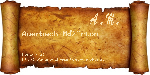 Auerbach Márton névjegykártya