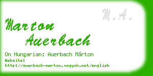 marton auerbach business card